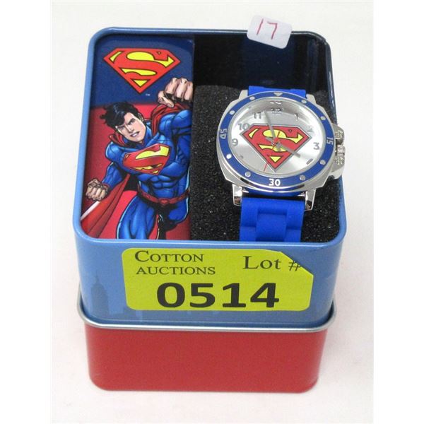 New Superman Watch with Blue Strap