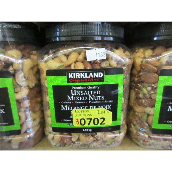 3 x 1.13 kg Containers of Unsalted Mixed Nuts