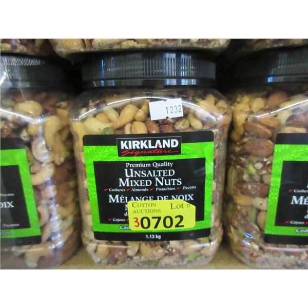 3 x 1.13 kg Containers of Unsalted Mixed Nuts