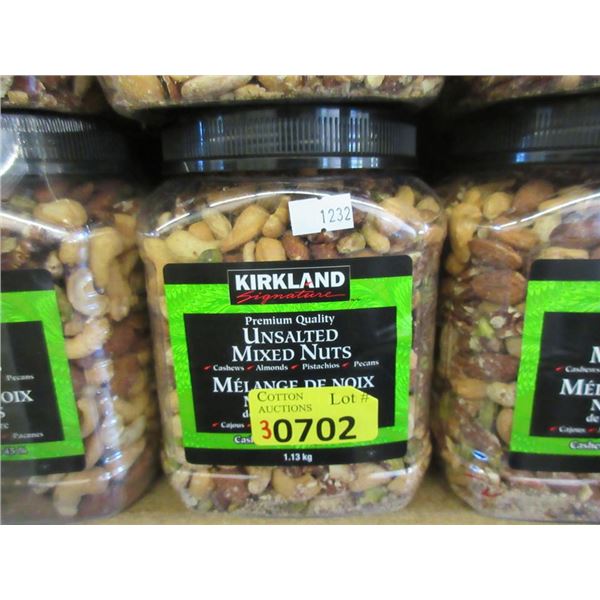 3 x 1.13 kg Containers of Unsalted Mixed Nuts