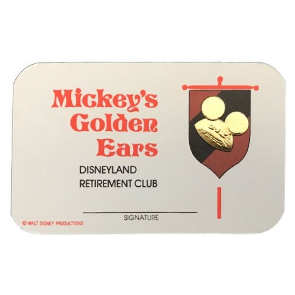 Disney "Mickey's Golden Ears" Member Card