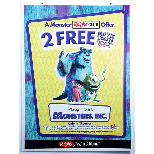 Disney Monsters Inc. Prop Sign