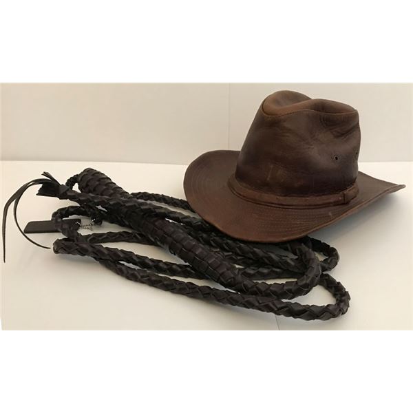 Disneyland Indiana Jones Leather Fedora and Whip