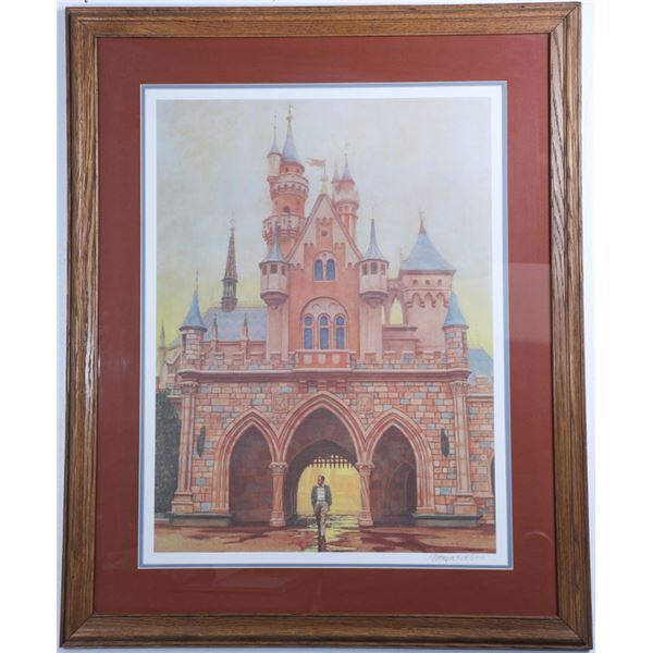 Disneyland "Footsteps" Lithograph Signed Charles Boyer