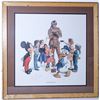 Image 1 : Disney "Fond Memories" Lithograph Signed Fess Parker "Davy Crockett"