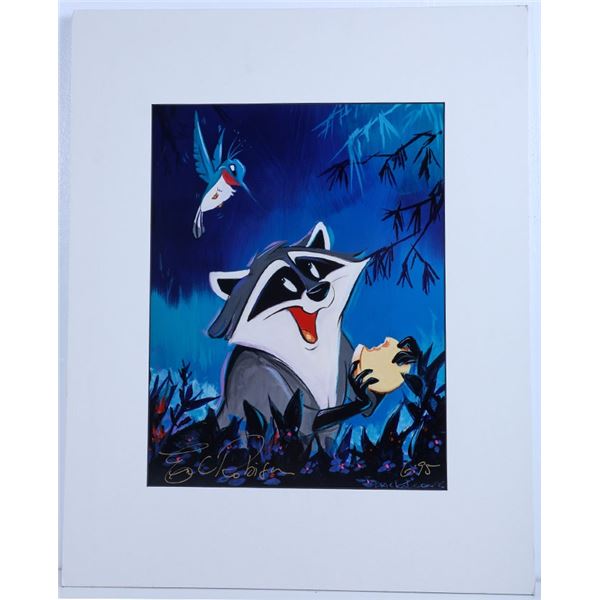 Disney Pocahontas Meeko & Flit Lithograph Signed Eric Robison