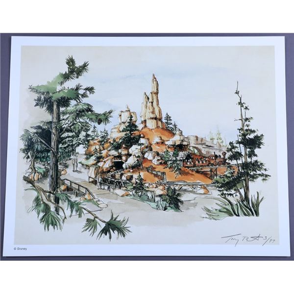 Big Thunder Mountain Railroad Concept Art Lithograph Signed Tony Baxter