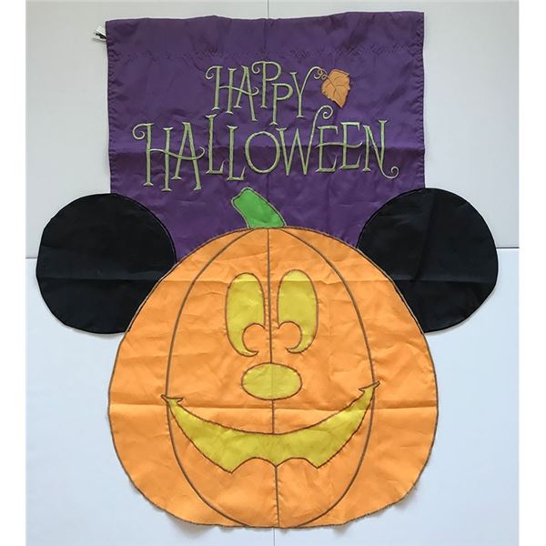 Disneyland Happy Halloween Mickey Mouse Pumpkin Banner