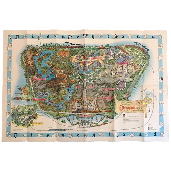 Disneyland 1962 Large Park Map