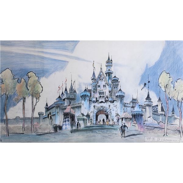 Disneyland Sleeping Beauty Castle Herb Ryman Concept Art Lithograph