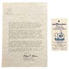 Image 1 : Walt Disney World 10th Anniversary Letter & Ticket