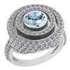Image 1 : Certified 2.05Ctw Aquamrine And Diamond Wedding/Engagem
