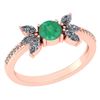 Certified 1.11 Ctw Emerald And Diamond 14k Rose Gold Ha