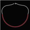 Certified 12.50 Ctw Garnet Emerlad Cut Shape Necklace F