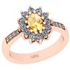 Certified 1.23 Ctw I2/I3 Citrine And Diamond 10K Rose G