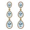 Certified 7.31 Ctw Blue Topaz And Diamond VS/SI1 Dangli