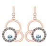 Certified 0.75 Ctw Blue Topaz And Diamond VS/SI1 Earrin