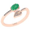 Certified 0.58 Ctw SI2/I1 Emerald And Diamond 14K Rose