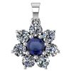 Certified 0.93 Ctw Blue Sapphire And Diamond Platinum H