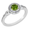Certified 0.65 Ctw Peridot And Diamond Platinum Gold Ha