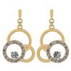 Certified 0.75 Ctw Diamond VS/SI1 Earrings 14K Yellow G