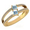 Certified 0.60 Ctw Blue Topaz And Diamond 14k Yellow Go