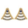 Certified 0.15 Ctw Blue Sapphire And Diamond 14k Yellow