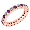 Image 1 : Certified 1.61 Ctw Amethyst And Diamond 18K Rose Gold H