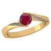 Image 1 : Certified 1.09 Ctw Ruby And Diamond 14K Yellow Gold Hal