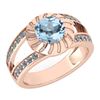 Image 1 : Certified 1.58 Ctw Aquamarine And Diamond Wedding/Engag