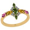 Image 1 : Certified 1.56 Ctw I2/I3 Multi Stone And Diamond 14K Ye