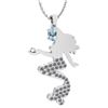 Certified 1.00 Ctw Aquamarine And Diamond Necklace For