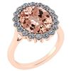 Certified 5.77 Ctw Morganite And Diamond VS/SI1 Halo Ri