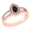 Certified 0.74 CTW Smoky Quarzt And Diamond 14k Rose Go