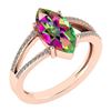 Certified 2.20 Ctw Mystic Topaz And Diamond VS/SI1 Ring
