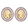 Certified 3.12 Ctw Citrine And Diamond 18K Rose Gold Ha