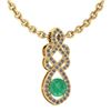 Certified 1.26 Ctw Emerald And Diamond VS/SI1 Necklace