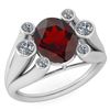 Certified 2.82 Ctw Garnet And Diamond VS/SI1 Ring 14K W