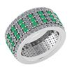 Certified 3.36 Ctw Emerald And Diamond 18K White Gold H