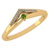Image 1 : Certified 0.07 Ctw Peridot And Diamond 14k Yellow Gold