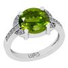 Certified 2.75 Ctw I2/I3 Peridot And Diamond 10K White