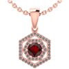 Certified 0.69 Ctw Garnet And Diamond 14k Rose Gold Hlo