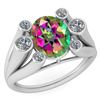 Certified 2.82 Ctw Mystic Topaz And Diamond VS/SI1 Ring