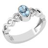 Certified 0.50Ctw Genuine Aquamarine 14K White Gold Rin