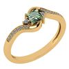 Image 1 : Certified 0.51 Ctw Green Amethyst And Diamond 14k Yello