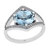 Image 1 : Certified 2.33 Ctw I2/I3 Blue Topaz And Diamond 14K Whi