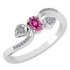 Certified 0.28 CTW Pink Tourmaline And Diamond 14k Whit