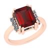 Image 1 : Certified 2.26 Ctw I2/I3 Garnet And Diamond 10K Rose Go