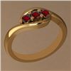 Image 1 : Certified 0.30 Ctw Garnet 14K Yellow Gold three Stone R