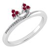 Image 1 : Certified 0.16 Ctw Ruby And Diamond 18K White Gold Ring